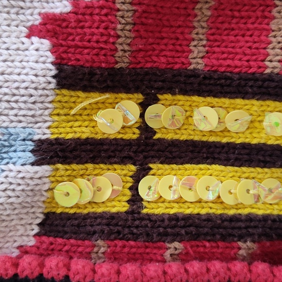 Vintage Terazzo Christmas Cardigan Santa Ugly Sweater Holiday Size Large - Picture 5 of 5